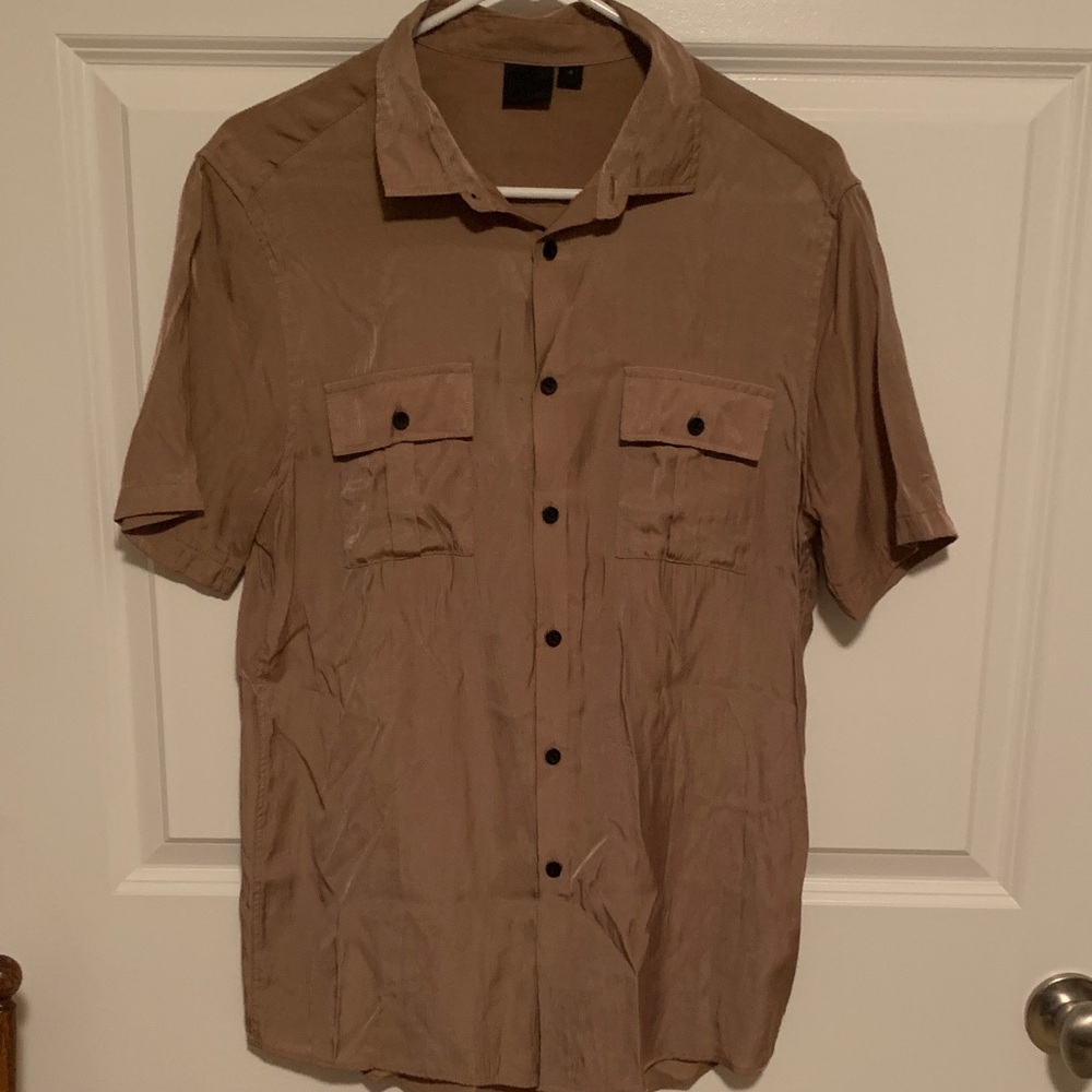 ASOS Men's Casual Tan Button Down Shirt